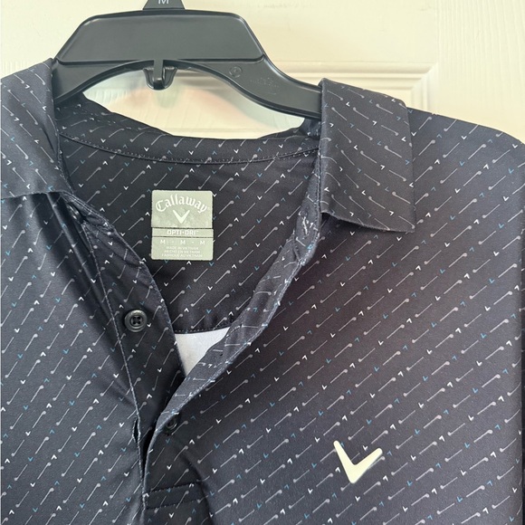 Callaway Black Polo Shirt with White Dots - Picture 2 of 3